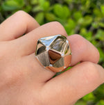 JAY FEDER 18K ROSE GOLD DIAMOND GEODOME RING
