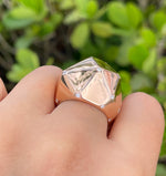 JAY FEDER 18K ROSE GOLD DIAMOND GEODOME RING