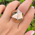 JAY FEDER 18K ROSE GOLD DIAMOND GEODOME RING