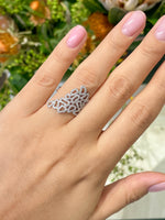 Jay Feder 18k white gold diamond Open Sided Abstract Band