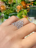 Jay Feder 18k white gold diamond Open Sided Abstract Band