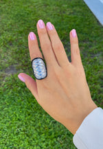 Sutra 18K White Gold Diamond Black Ceramic Ring