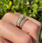 Jay Feder 14k Yellow Gold Round Diamond Bezel Set Satin Finish Band Ring