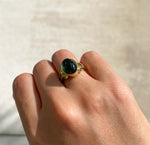 Jay Feder 18K Yellow Gold Green Tourmaline Cabochon Ring