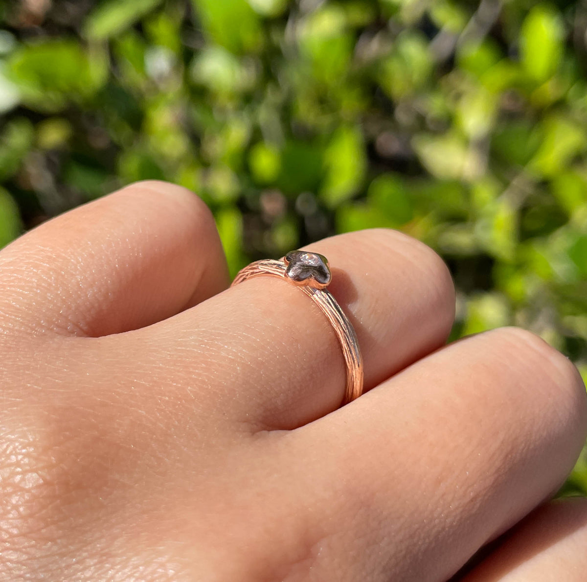 JAY FEDER 14K ROSE GOLD DIAMOND TEXTURED RING