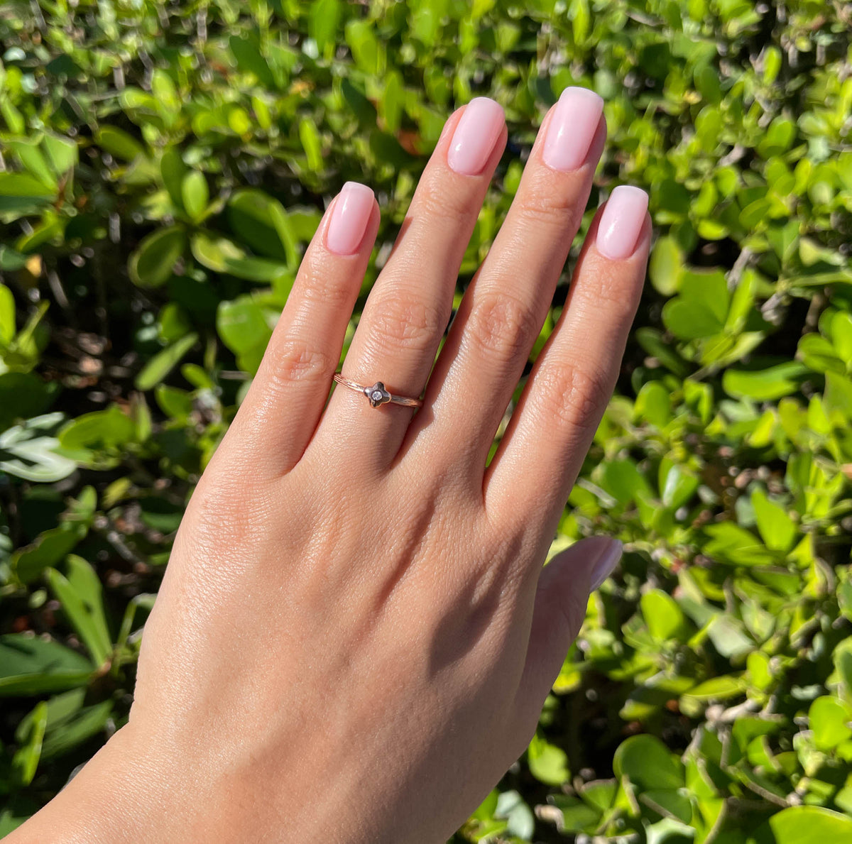 JAY FEDER 14K ROSE GOLD DIAMOND TEXTURED RING