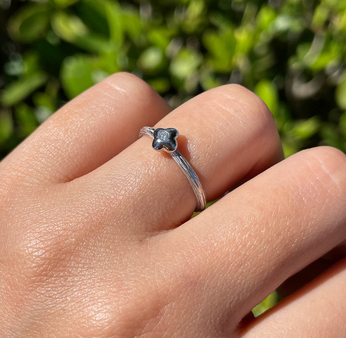 JAY FEDER 14K WHITE GOLD DIAMOND TEXTURED RING