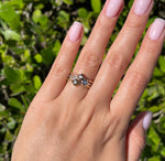 JAY FEDER 14K WHITE GOLD DIAMOND TEXTURED RING