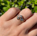 JAY FEDER  14K YELLOW GOLD DIAMOND TEXTURED RING