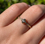 JAY FEDER  14K YELLOW GOLD DIAMOND TEXTURED RING