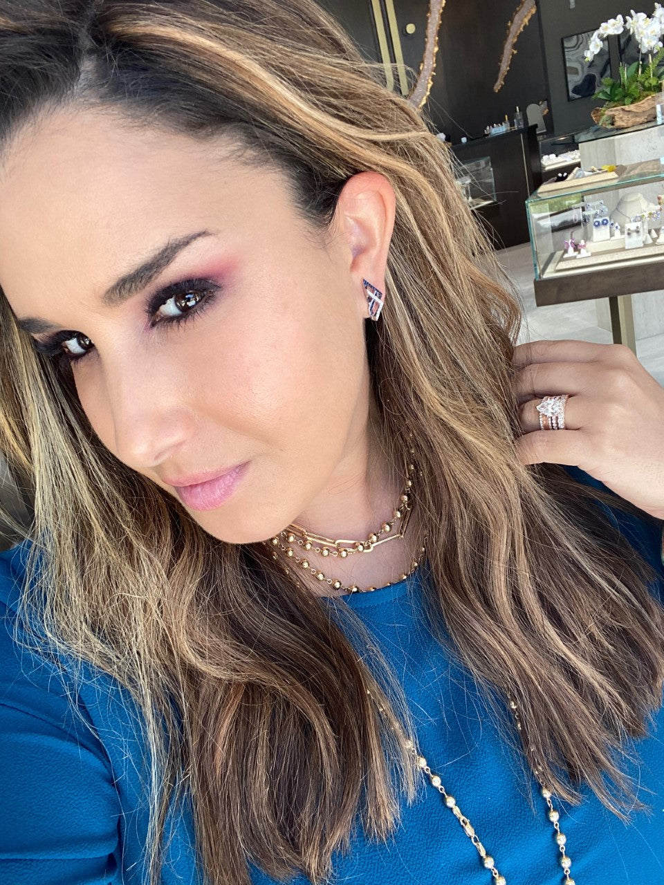 Kavant & Sharart 18k white gold sapphire diamond Origami Earrings