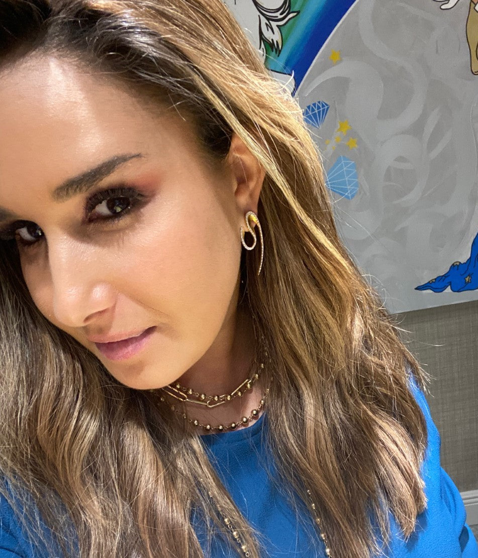 Kavant & Sharart 18k yellow gold diamond Talay Wave Earring