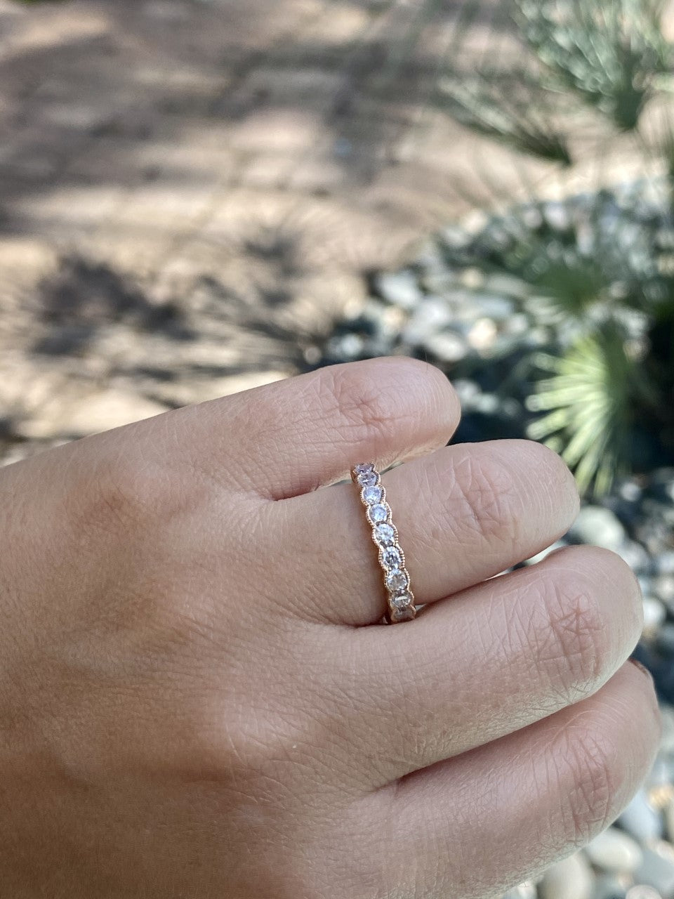 Jay feder 18K Rose gold scalloped eternity band